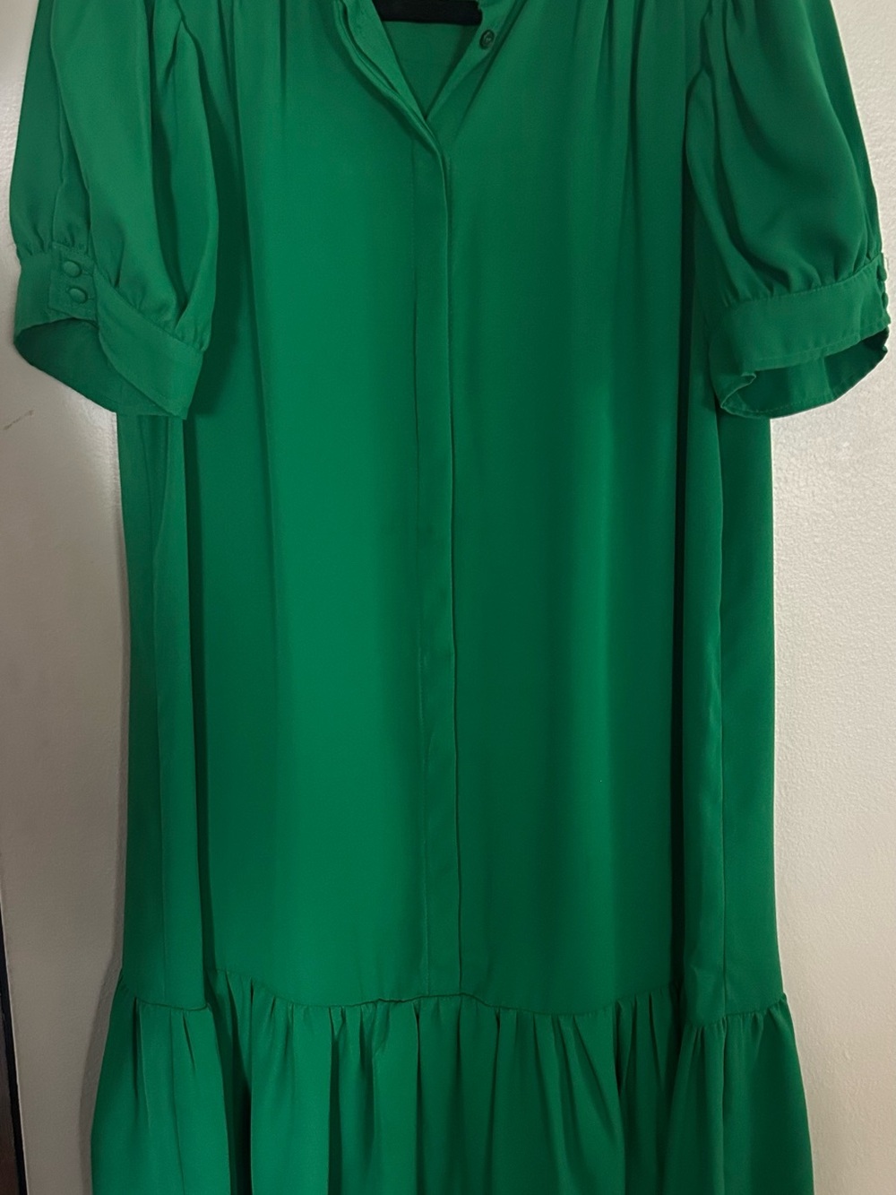 CeCe Bright Green Button-Front Dress